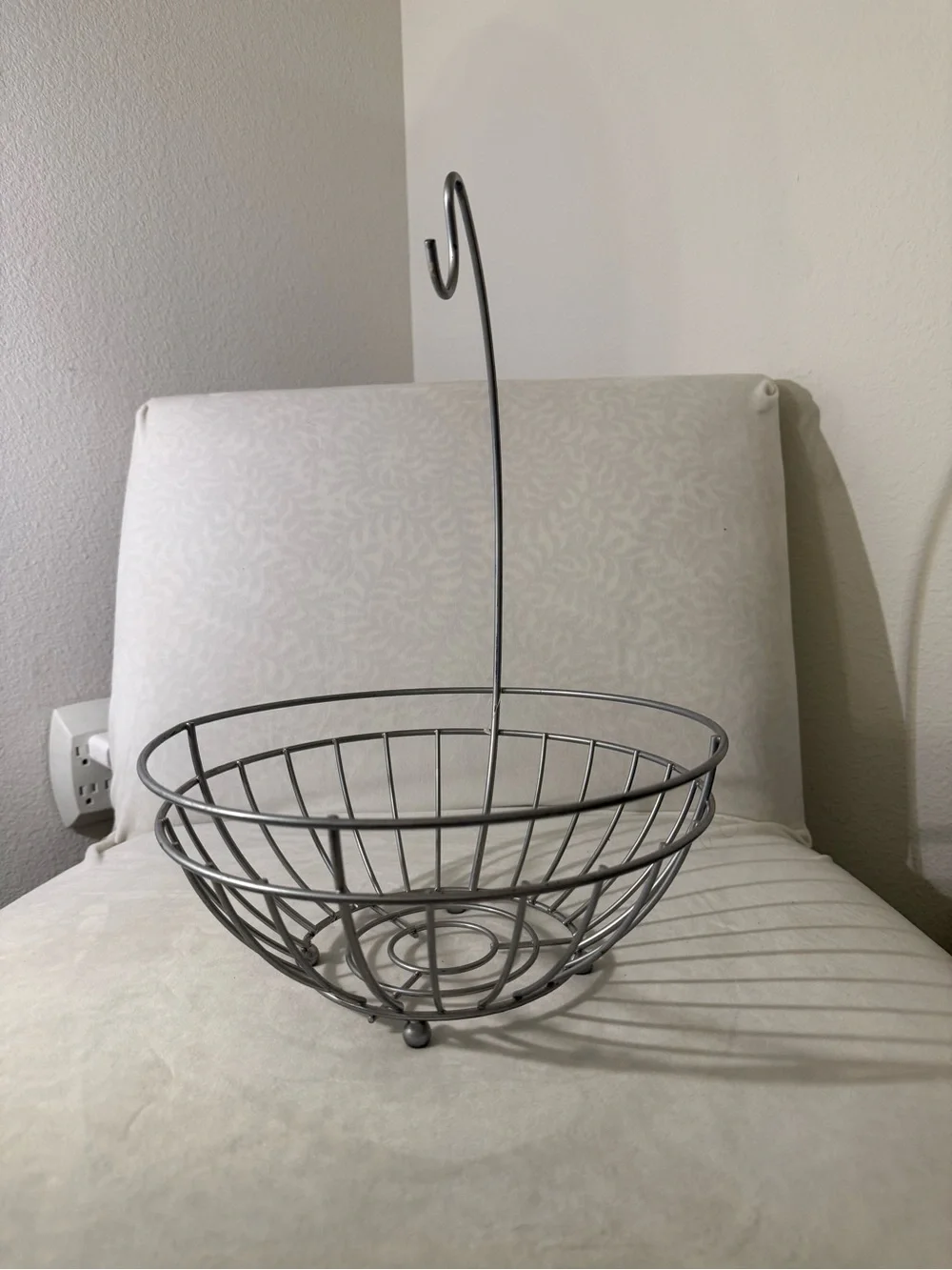 Metal Banana Hanger Fruit Basket Countertop Storage Stand Silver